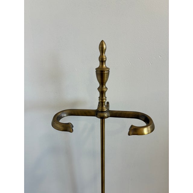 Gold Vintage Brass Fireplace Tool Set With Stand For Sale - Image 8 of 12