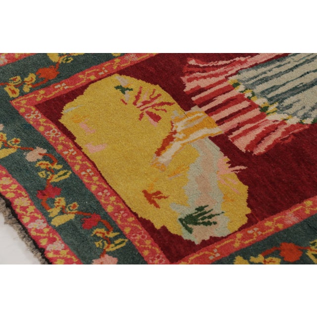 Rug & Kilim Vintage Turkish Bessarabian Pictorial Rug With Maiden and Florals - Rug & Kilim For Sale - Image 4 of 10