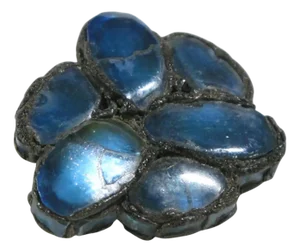 Line Vautrin Blue Mirrors and Black Talosel Brooch