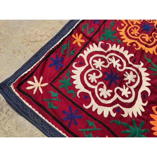 Flower Design Suzani Tapestry For Sale In Los Angeles - Image 6 of 6
