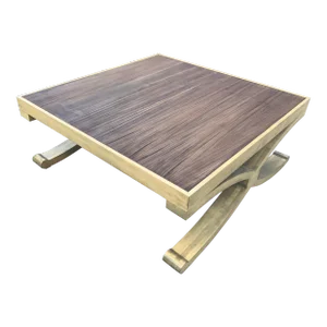 Modern Coffee Table With Walnut Top and Custom Finish