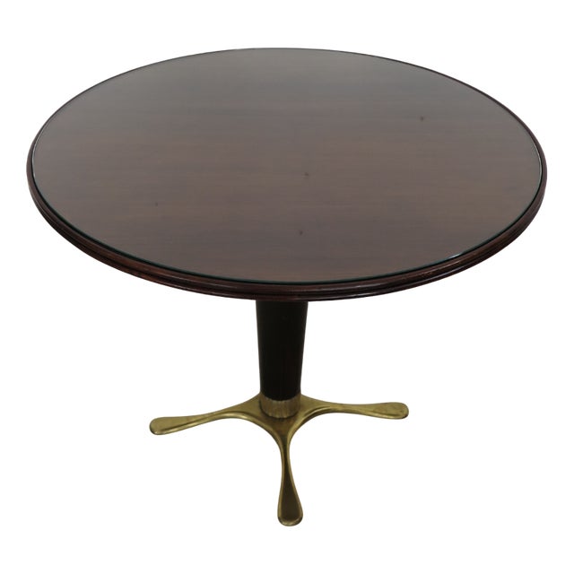 Vintage Italian Glass and Brass Table by Paolo Buffa, 1950s For Sale