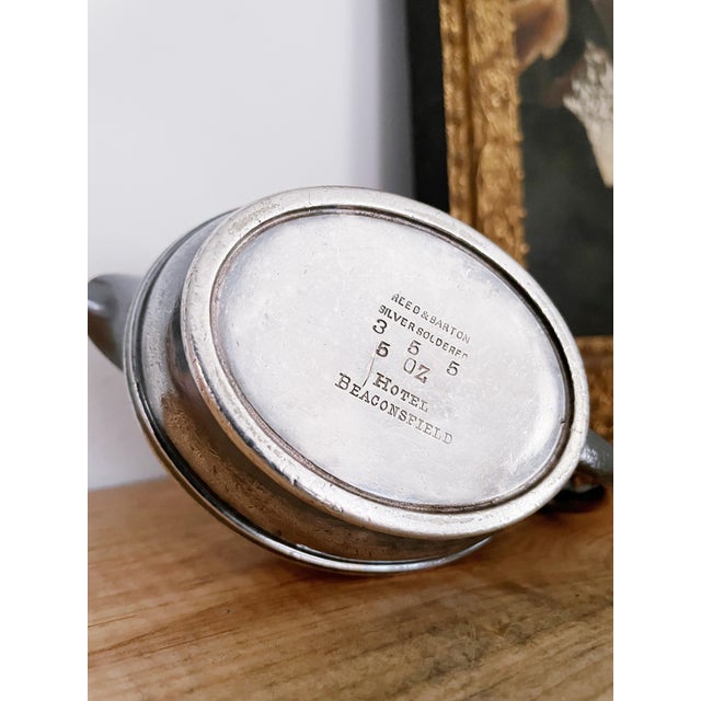 Antique Silver Plated Creamer From the Hotel Beaconsfield in Brookline Mass For Sale In New York - Image 6 of 6