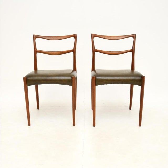 A rare and extremely stylish pair of Danish teak and leather chairs by Henry Klein for Bramin. They were made in Denmark,...