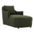 Celine Boucle Chaise, Forest Green and Latte Wood Finish For Sale