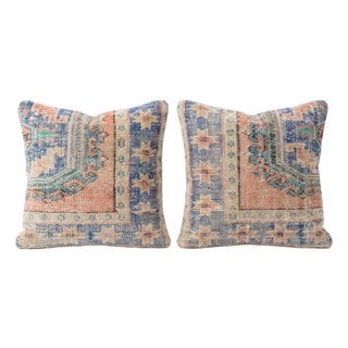 Bohemian Turkish Rug Pillow Cover 24'' X 24'' - Set of Two For Sale