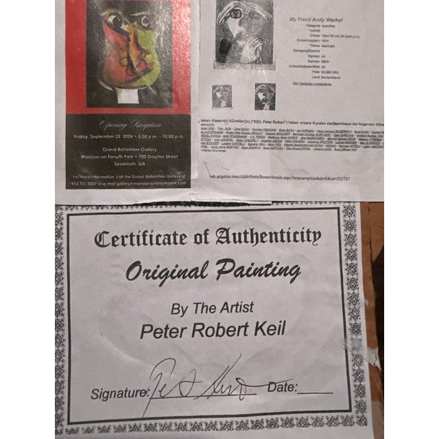 1970s Original Peter Keil Nyc Buildings Abstract Painting For Sale In Atlanta - Image 6 of 6