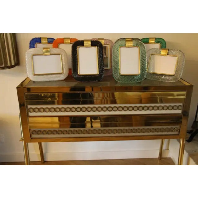 Pink Twisted Murano Glass and Brass Photo Frame from Barovier & Toso, 2000s For Sale - Image 16 of 18