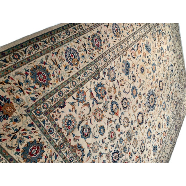 1990s Original Kashan Hand-Knotted Rug For Sale - Image 4 of 7