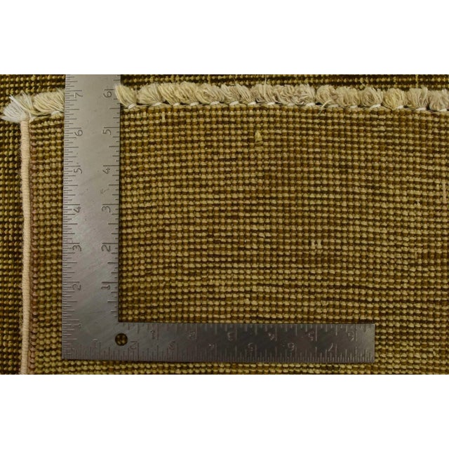 Tabriz Rug 9’3” X 11’7” Gold Wool Vintage Overdyed Hand-Knotted Carpet For Sale - Image 15 of 15