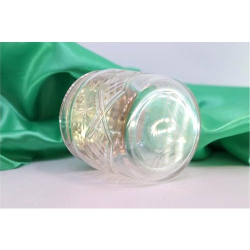 Acid Etched Glass Bottle with Silver Cap For Sale - Image 3 of 6