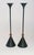 Pair of vintage Postmodern candlesticks in bronze with verdigris patina designed by Christian de Beaumont for his Milano...