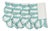 Jardin Embroidered Linen Scalloped Stripe Napkins in Natural/Mint Green, Set of 4 For Sale