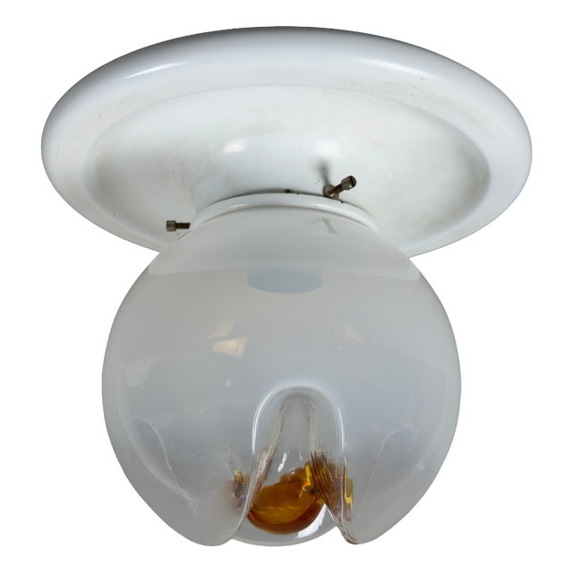 Space Age Murano Glass Sphere Ceiling Lamp from Mazzega, 1970s For Sale