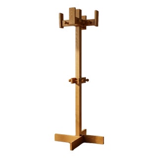 Mid-Century Freestanding Pine Coat Rack in Wood, Europe, 1970s For Sale