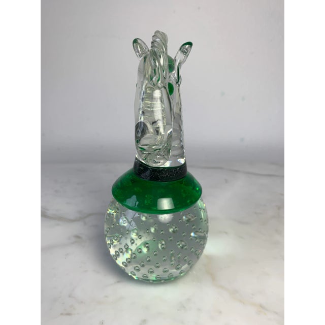 1960s Mid Century Horse Head Controlled Bubble Ball Paperweight For Sale - Image 5 of 10