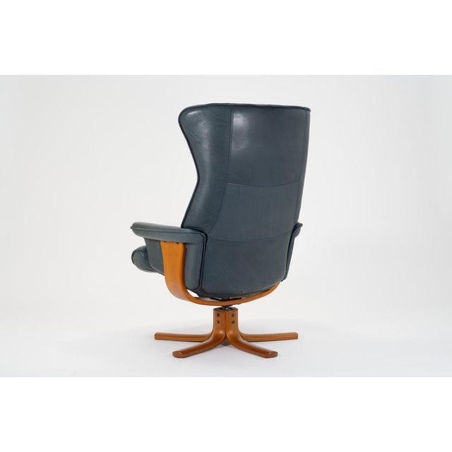 1990s Vintage Scandinavian Adjustable Leather Lounge Chair from Hjellegjerde Møbler, 1980s For Sale - Image 5 of 18