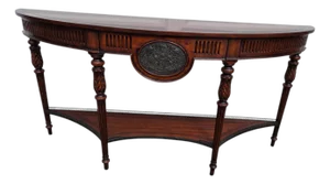 1990s Theodore Alexander Console Buffet Table Sideboard French Regency Demi Lune Shelf