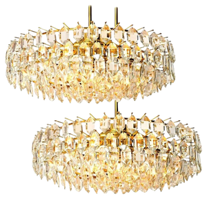 Brass and Crystal Glass Chandeliers from Bakalowits & Söhne, 1960s, Set of 2