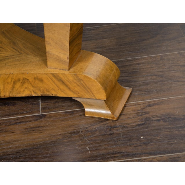 Austrian Biedermeier Walnut 1840s Table with Butterfly Veneer and Tripod Base For Sale - Image 10 of 11