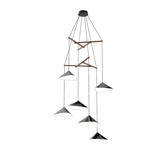 Emily V6 Group in High Gloss Paint Pendant from Moss Objects For Sale - Image 4 of 4