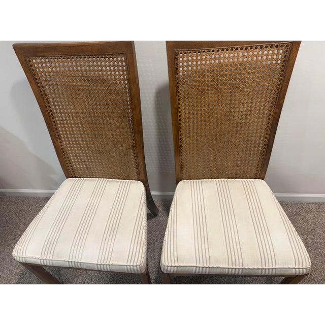 1970s MCM Drexel Heritage Cane Back Dining Chairs (6) For Sale In Chicago - Image 6 of 8