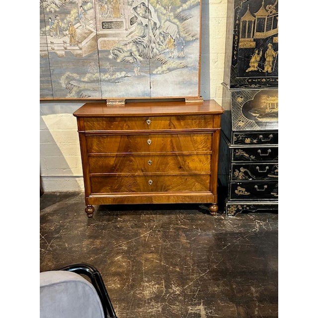 19th Century French Walnut Charles X Commodes For Sale - Image 9 of 9