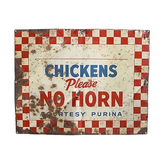 Chickens Please No Horn Sign For Sale