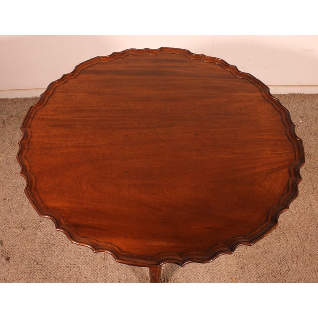 Tan 19th Century Mahogany Side Table with Carved Top For Sale - Image 8 of 11