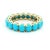 2000 - 2009 14k Gold Persian Turquoise Eternity Band With Diamond Accent, Size 7.5 For Sale - Image 5 of 7