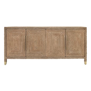 Matthew Izzo Home Casey Wrapped Rope Four Door Buffet With Satin Brass Door Pulls and Footcaps For Sale