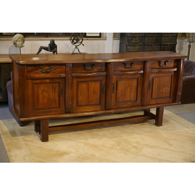 Brutalist Elm Sideboard by Aranjou, 1950s For Sale - Image 9 of 12