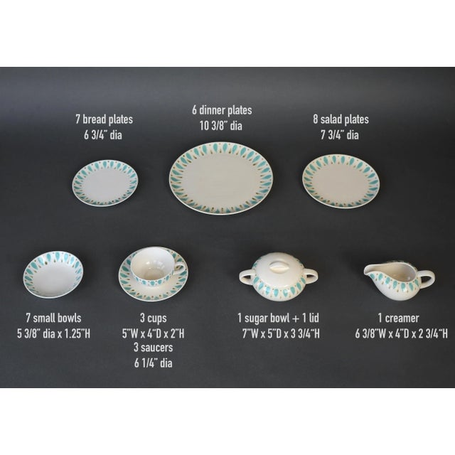 Mid Century Japanese Kasuga Contempo Turquoise Dinnerware 37-Piece Set For Sale - Image 9 of 13