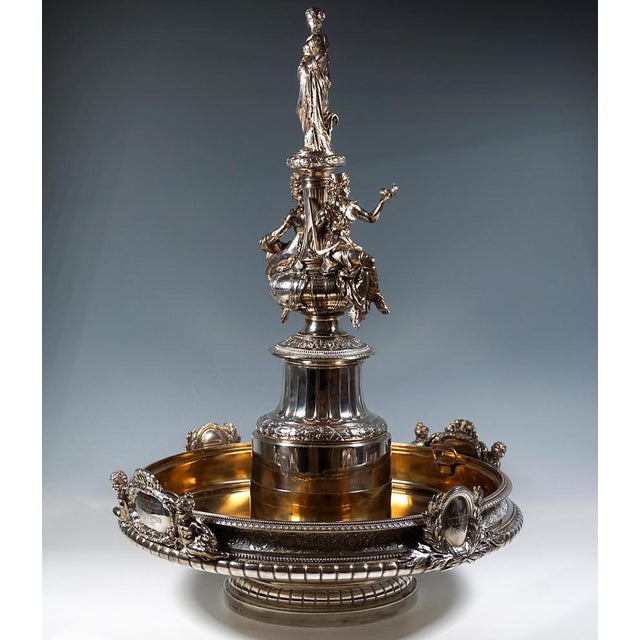 Large Art Nouveau Silver Centerpiece attributed to J.C. Klinkosch, Vienna, 1884 For Sale - Image 3 of 17