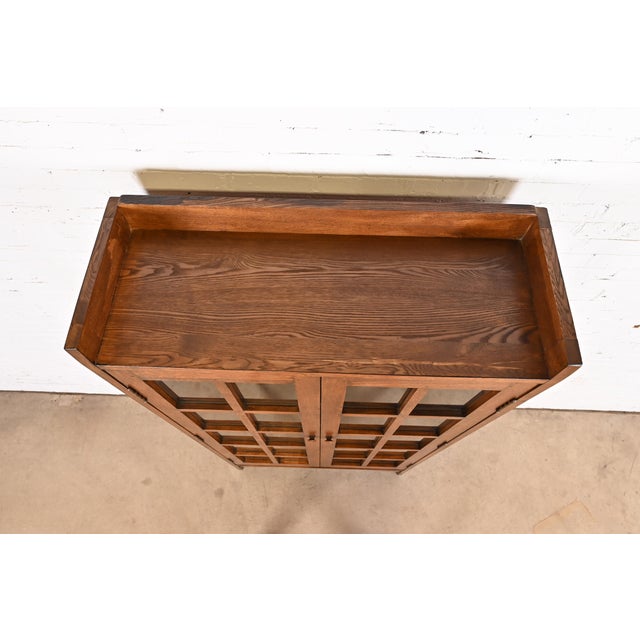 Wood Gustav Stickley Style Mission Oak Arts and Crafts Bookcase Cabinet For Sale - Image 7 of 11