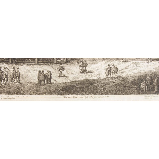 Traditional Antique Architectural Etching of Monte Cavallo by Luigi Rossini Dated 1822 For Sale - Image 3 of 5
