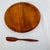 Kalmar Mid Century Danish Modern Style Kalmar Teak Wood Cheese Tray With Teak Utensil- 2 Pieces For Sale - Image 4 of 5