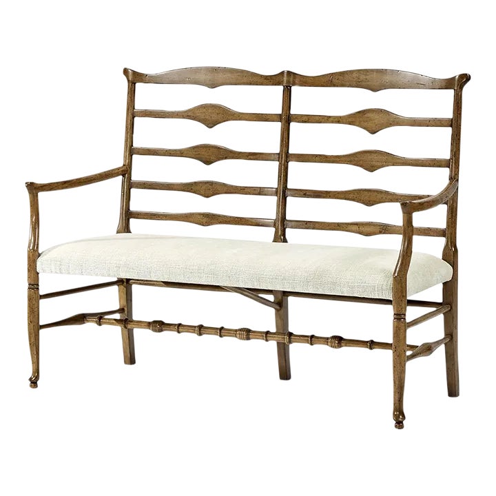 Country Ladder Back Bench Chairish