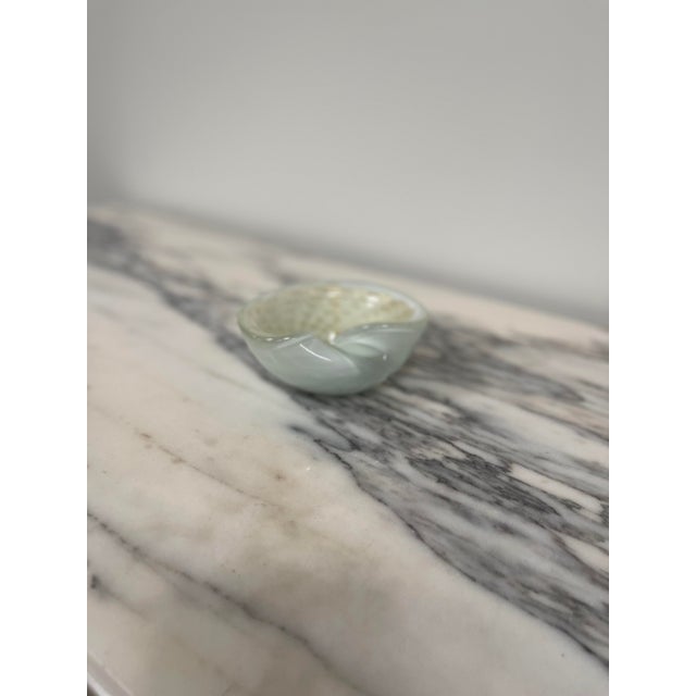 Vintage Murano Styled Bullicante Gold Flake Art Glass Mid Century Ashtray For Sale - Image 10 of 12