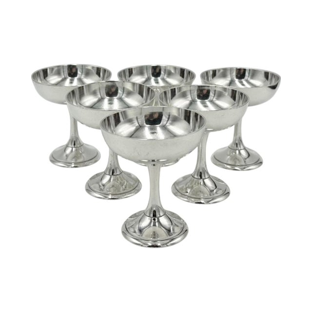 Early 19th Century Antique Mappin & Webb Silverplate Ice Cream Footed Serving Dishes- Set of 6 For Sale - Image 5 of 12