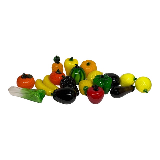 Murano Style Glass Fruits and Vegetables - 19 PCS For Sale