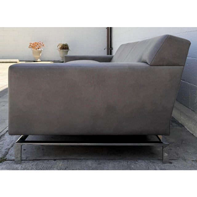 Metal Modern A. Rudin Chrome & Leather Sofa For Sale - Image 7 of 10