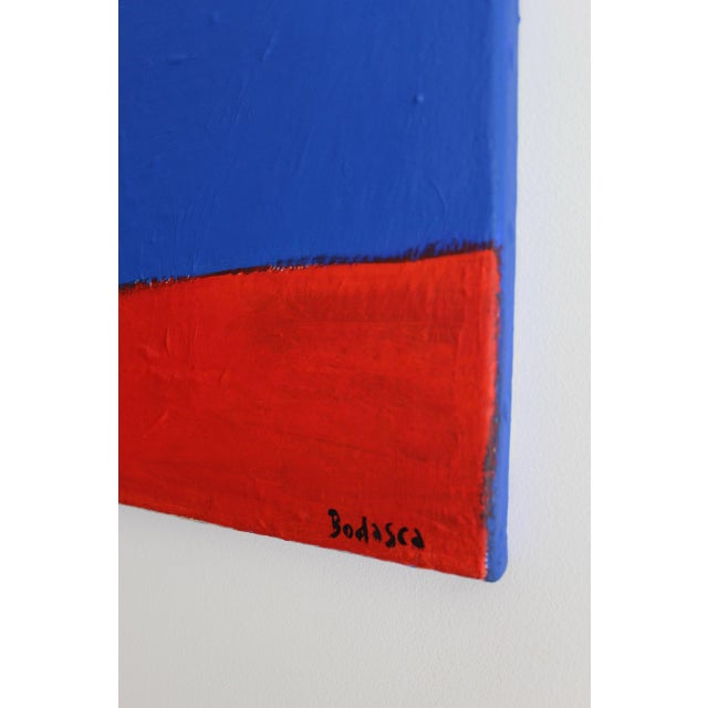 Blue Bodasca, Red Shape, 2025, Acrylic on Canvas For Sale - Image 8 of 10