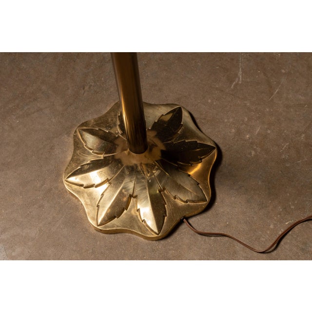 Mid 20th Century Brass Torchiere Style Lamp For Sale In Chicago - Image 6 of 7