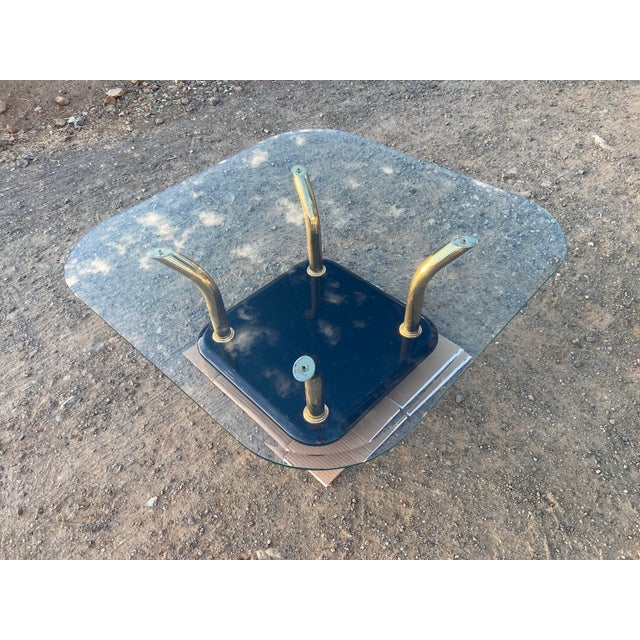 Postmodern Vintage Postmodern Karl Springer Style Brass Tusks Coffee Cocktail Table MCM For Sale - Image 3 of 18