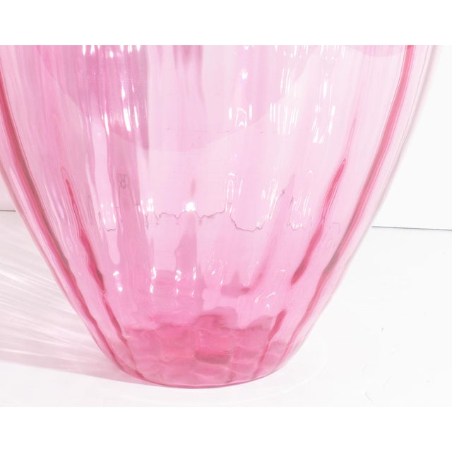 Glass Pilgrim Glass Cranberry Oversized Vase For Sale - Image 7 of 8