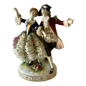 Early 20th Century Volckstedt Porcelain Couple Figurine