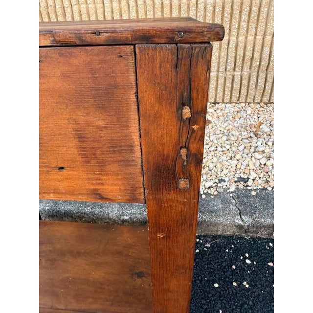 Antique 19th Century American Primitive Poplar Side Work Table For Sale - Image 15 of 15