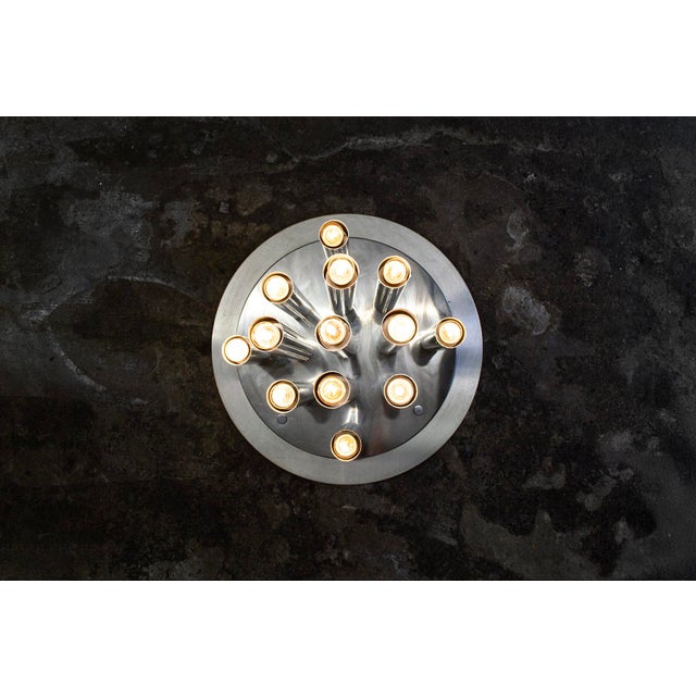 1970s Large Ceiling Light with 13 Chrome Lights by Goffredo Reggiani, 1970s For Sale - Image 5 of 7
