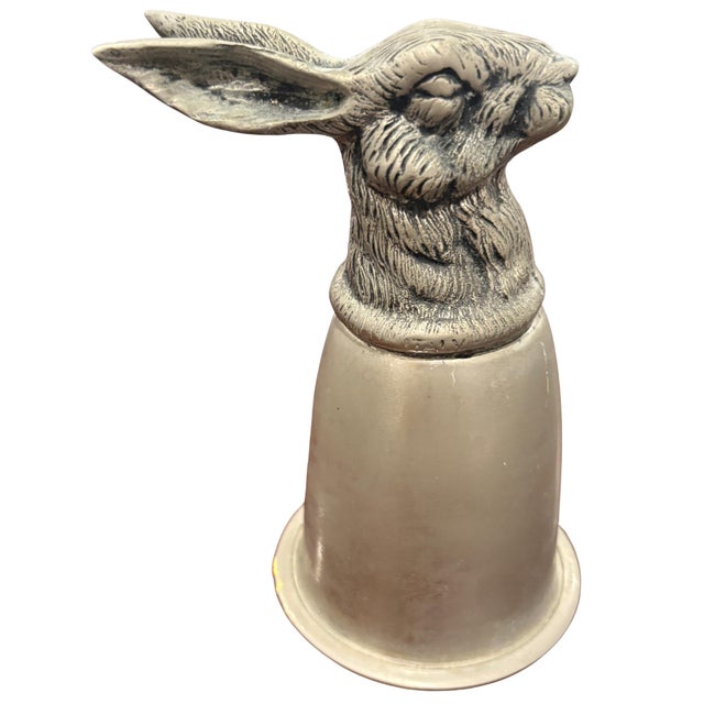Traditional Vintage Gucci Silver-Tone Rabbit Hare Head Stirrup Cup For Sale - Image 3 of 7